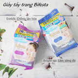 Khăn ướt tẩy trang Bifesta Micellar Cleansing Sheet EẺnich - Tẩy mắt môi - Màu tím