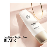 Set Kem Chống Nắng dưởng trắng  cao cấp bảo vệ da tối ưu OHUI Day Shield Perfect Sun Black SPF50+ PA++++ - Vạch đen