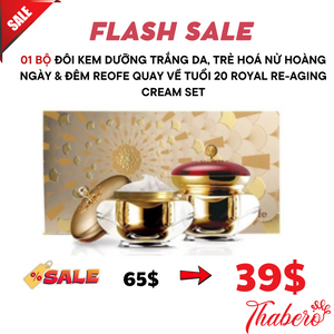 Bộ đôi kem dưỡng trắng da, trẻ hoá nử hoàng Ngày & Đêm REOFE quay về tuổi 20 Royal Re-Aging cream set