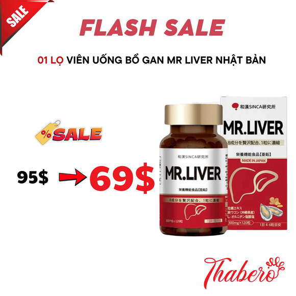 Viên Uống bổ gan Mr Liver giúp giải độc gan hổ trợ tăng kháng thể lọc máu và cơ thể khoẻ mạnh giãm đau nhức và sáng da  Nhật Bản