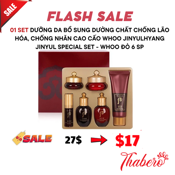 Bộ dưỡng da bổ sung dưởng chất chống lão hóa, chống nhăn cao cấo Whoo Jinyulhyang Jinyul Special Set - Mini whoo đỏ 6 SP