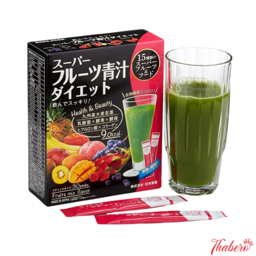 Nước ép lúa mạch siêu  trái cây collagen giúp giãm cân thải mở thừa và làm đẹp da   Nippon Yakken Super Fruit Green Juice Diet Nhật Bản