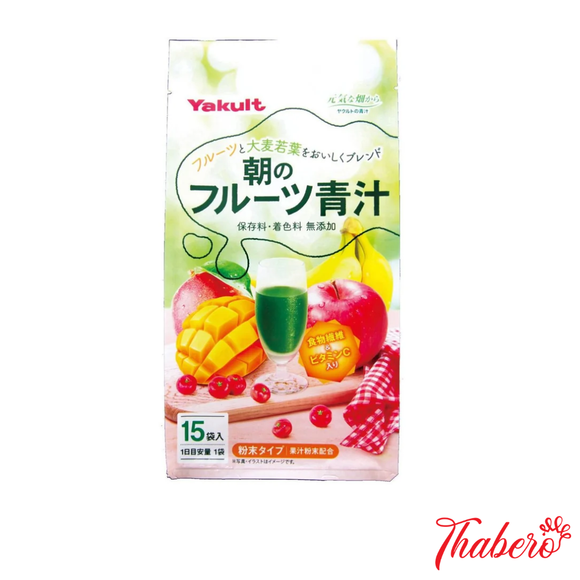 BỘT NƯỚC ÉP LÚA MẠCH CHẤT XƠ RAU CỦ THẠCH LỌC RUỘT BUỔI SÁNG VÀ BỔ SUNG SẮT TẠO MÁU MỚI TĂNG CƯỜNG SỨC KHOẺ YAKULT MORNING FRUIT AOJIRU - VỊ TRÁI CÂY