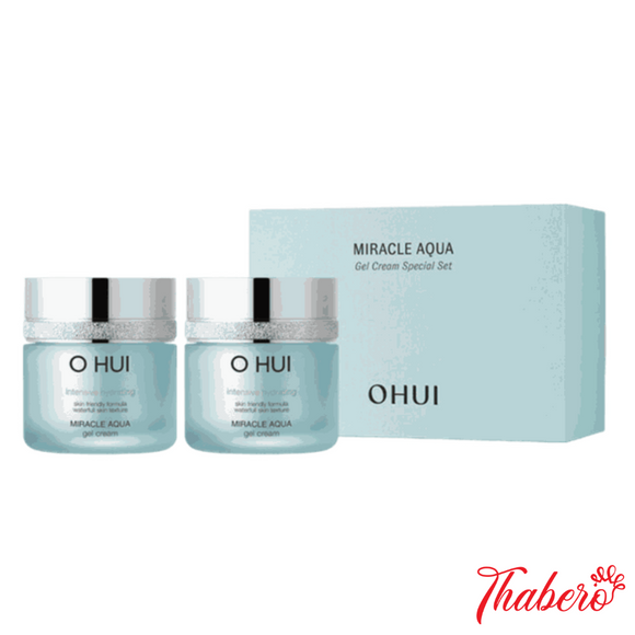 Set Kem dưỡng trắng da, cấp nước, cấp ẩm chuyên sâu và làm dịu da OHUI Miracle Aqua Gel Cream