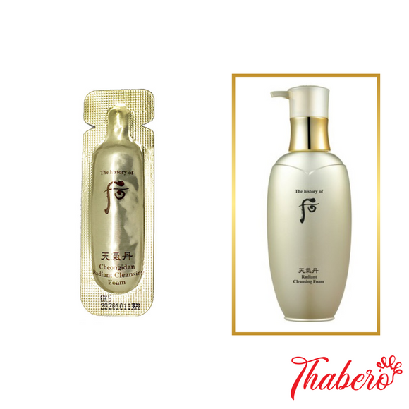 Sample Sữa rửa mặt tái sinh da, chống lão hoá Whoo Cheongidan Radiant Cleansing Foam (120 tép x 1ml =120ml)