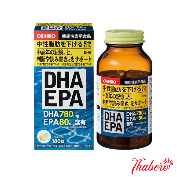 Viên uống bổ não tăng cường trí nhớ minh mẩn, hỗ trợ thị lực, sức khoẻ tim mạch DHA EPA Orihiro Nhật Bản