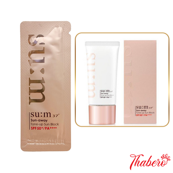 Sample Kem Chống Nắng Nâng Tone Su:m37 Sun Away Tone-Up Sun Block SPF50+/PA++++ (60 gói x 1ml =60ml)
