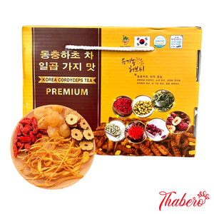 Trà đông trùng hạ thảo 7 vị thảo mộc giúp an thần, đẹp da, tăng cường sức khoẻ Cordyceps Tea Premium