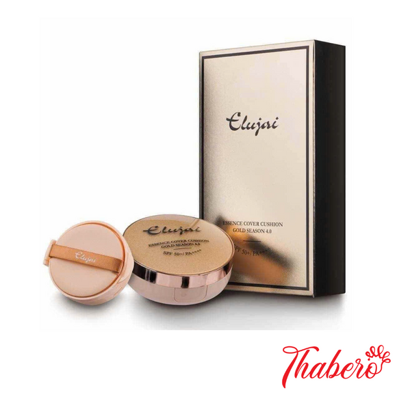 Cushion tinh chất vàng trang điểm che phủ & chống nắng Elujai Essence Cover Cushion Foundation Gold Season 4.0 - Tone số 21 sáng da tự nhiên