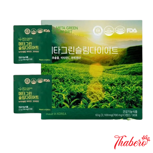 Viên Uống Giảm Cân chiết xuất Quả Bứa và  Trà Xanh hỗ trợ giãm mở và thon vóc dáng  Meta Green Slim Diet Hàn Quốc
