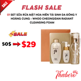 Set sữa rửa mặt hoa hiên tái sinh da Đông Y Hoàng Cung - Whoo Cheongidan Radiant Cleansing Foam
