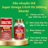 Viên Uống Dầu Nhuyễn Thể Hỗ Trợ Trí Não, Làm Đẹp Da, Tăng Cường Sức Khỏe Super Omega 3 Krill Oil 2000mg Eikenbi