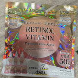Mặt Nạ Retinol Vitamin da căng bóng, mịn màng, rạng rỡ Premium Care Mask Nội Địa Nhật Bản