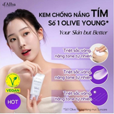 Set Kem Chống Nắng Nâng Tone Tím D'Alba Waterfull Tone-Up Sun Cream Purple SPF50+ PA++++ (2 x 50ml)