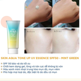 Kem chống nắng nâng tông Skin Aqua Tone Up UV Essence Mint Green SPF50+ PA++++ 70g - CHỈNH MÀ DA ỬNG ĐỎ XỈ MÀU GIÚP SÁG MỊN - XANH LÁ