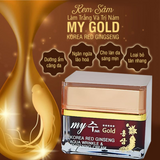Kem dưỡng hồng sâm dưỡng trắng da, cung cấp độ ẩm & đàn hồi da My Gold Korea Red Ginseng Aqua Wrinkle & Whitening Cream - Kem sâm vuông
