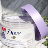 Tẩy tế bào chết cơ thể làm sạch sâu và lán mịn da  hoa oải hương Unilever Dove Creamy Scrub Midnight Lavender 298g - MÀU TÍM