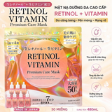 Mặt Nạ Retinol Vitamin da căng bóng, mịn màng, rạng rỡ Premium Care Mask Nội Địa Nhật Bản