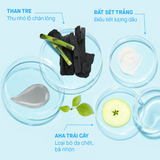 Gel tẩy tế bào chết làm sạch sâu, thu nhỏ lỗ chân lông chiết xuất than tre Rosette Gommage Clear Peel - Bản đặc biệt Pochacco XANH