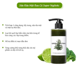 Sữa Rửa Mặt Sủi Bọt tẩy trang Thải Độc Rau Củ 3 in 1 Dưỡng Ẩm, Làm Dịu Super Vegitoks Cleanser - MÀU XANH DƯỞNG ẨM DỊU DA