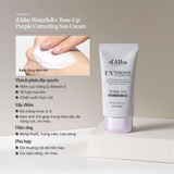 Set Kem Chống Nắng Nâng Tone Tím D'Alba Waterfull Tone-Up Sun Cream Purple SPF50+ PA++++ (2 x 50ml)