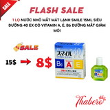 Nước nhỏ mắt mát lạnh  SMILE 15ml siêu dưỡng 40 EX có vitamin A, E, B6 dưỡng mắt giảm mỏi Nhật Bản - Mát lạnh - Xanh dương