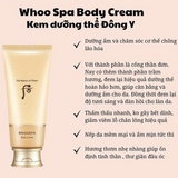 Kem dưỡng thể đông y dưỡng ẩm sâu, trắng sáng và chống lão hoá  body Whoo Spa Cream
