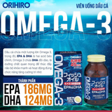 Dầu cá Orihiro Omega 3 bổ sung DHA và EPA hỗ trợ tim mạch, bổ nảo, bổ mắt và chống viêm