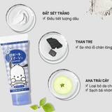 Gel tẩy tế bào chết làm sạch sâu, thu nhỏ lỗ chân lông chiết xuất than tre Rosette Gommage Clear Peel - Bản đặc biệt Pochacco XANH
