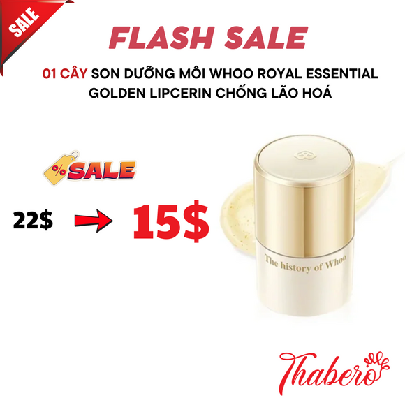 Son Dưỡng Môi Whoo Royal Essential Golden LipCerin chống lão hoá - Ủ MÔI TINH CHẤT VÀNG WHOO