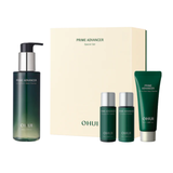 Set Sữa Rửa Mặt Dạng Gel tạo bọt, làm sạch sâu, chống lão hoá O HUI Prime Advancer Gel to Foam Deep Cleanser Special Set - Ohui Xanh lá cây