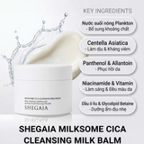 Sáp tẩy trang làm sạch sâu, dưỡng ẩm Shegaia Milksome Cica Cleansing Milk Balm