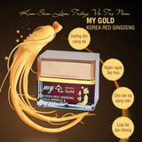 Kem dưỡng hồng sâm dưỡng trắng da, cung cấp độ ẩm & đàn hồi da My Gold Korea Red Ginseng Aqua Wrinkle & Whitening Cream - Kem sâm vuông