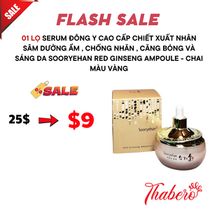 Serum  đông y cao cấp chiết xuất nhân sâm dưởng ẩm , chống nhăn , căng bóng và sáng da  Sooryehan Red Ginseng Ampoule - Chai màu vàng