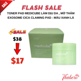 Toner Pad Medicube Làm Dịu da , Mờ thâm Exosome Cica Claming Pad - Màu xanh lá
