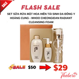 Set sữa rửa mặt hoa hiên tái sinh da Đông Y Hoàng Cung - Whoo Cheongidan Radiant Cleansing Foam