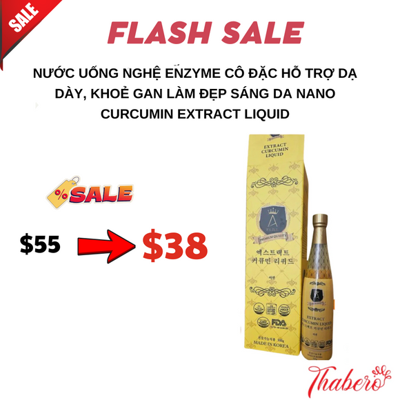 Nước uống nghệ enzyme cô đặc hỗ trợ dạ dày, khoẻ gan làm đẹp sáng da Nano Curcumin Extract Liquid