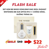Set Kem BB Whoo Gongjinhyang Seol Radiant Whitening BB Sun SPF45+/PA+++ chống nắng, dưỡng trắng da