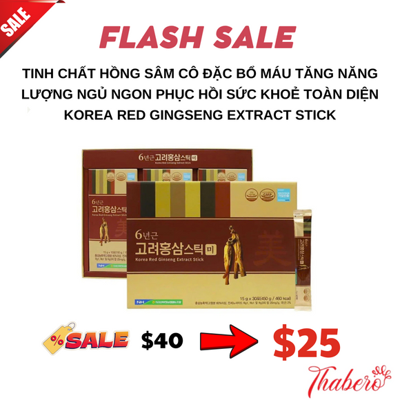 Tinh chất hồng sâm cô đặc bổ máu tăng năng lượng ngủ ngon phục hồi sức khoẻ toàn diện Korea Red Gingseng Extract Stick