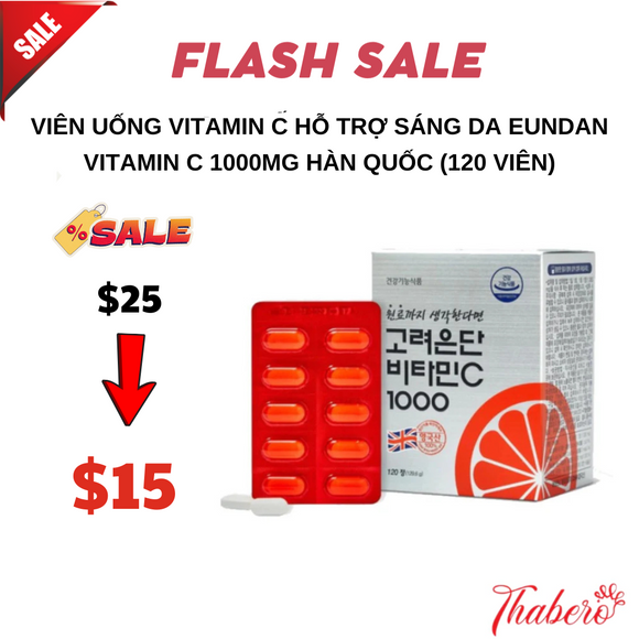Viên uống Vitamin C Hỗ Trợ Sáng Da Eundan Vitamin C 1000mg Hàn Quốc (120 viên)
