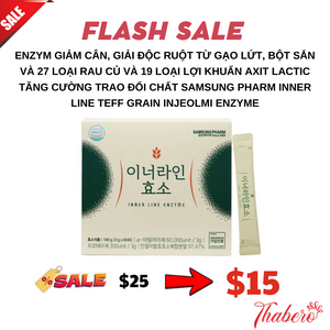 Enzym giảm cân, giải độc ruột từ gạo lứt, bột sắn và 27 loại rau củ và 19 loại lợi khuẩn axit lactic  tăng cường trao đổi chất Samsung Pharm Inner Line TEFF Grain Injeolmi Enzyme