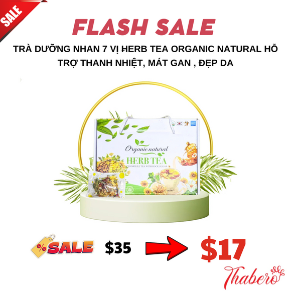 Trà dưỡng nhan 7 vị  Herb Tea Organic Natural  Hỗ Trợ Thanh Nhiệt, mát gan , đẹp da