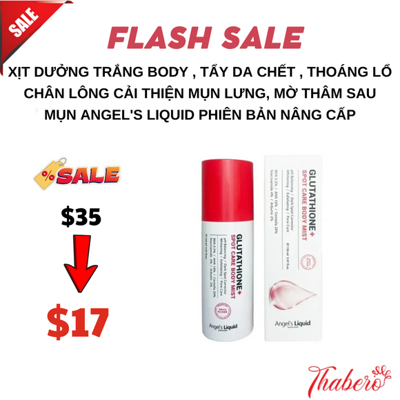 Xịt dưởng trắng body , tẩy da chết , thoáng lổ chân lông  Cải Thiện Mụn Lưng, Mờ Thâm Sau Mụn Angel's Liquid phiên bản nâng cấp