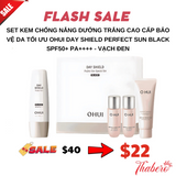 Set Kem Chống Nắng dưởng trắng  cao cấp bảo vệ da tối ưu OHUI Day Shield Perfect Sun Black SPF50+ PA++++ - Vạch đen
