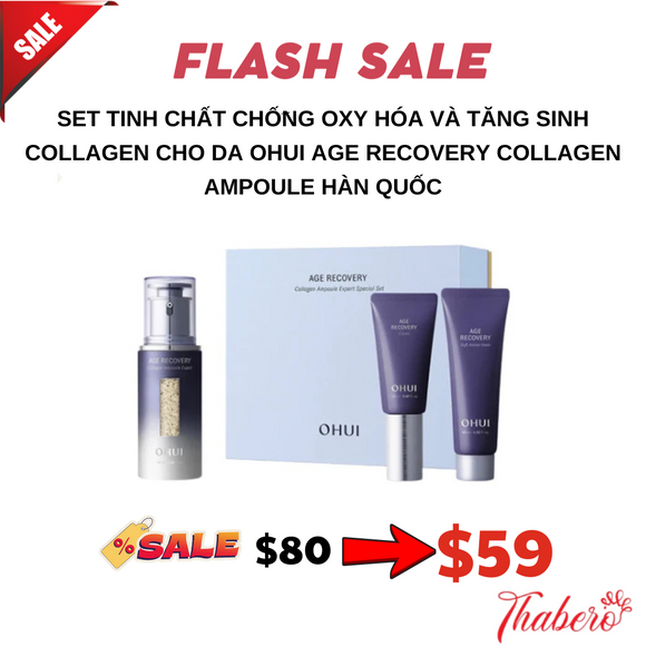 Set tinh chất chống oxy hóa và tăng sinh collagen cho da  Ohui Age Recovery Collagen Ampoule Hàn Quốc.