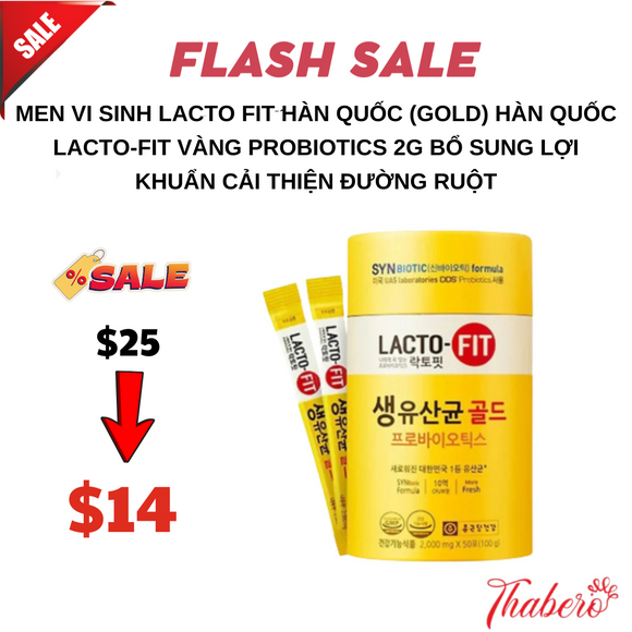 Men vi sinh Lacto Fit Hàn Quốc (Gold) Hàn Quốc LACTO-FIT vàng ProBiotics 2g Bổ Sung Lợi Khuẩn Cải Thiện Đường Ruột