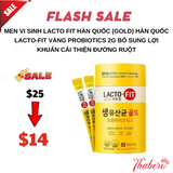 Men vi sinh Lacto Fit Hàn Quốc (Gold) Hàn Quốc LACTO-FIT vàng ProBiotics 2g Bổ Sung Lợi Khuẩn Cải Thiện Đường Ruột