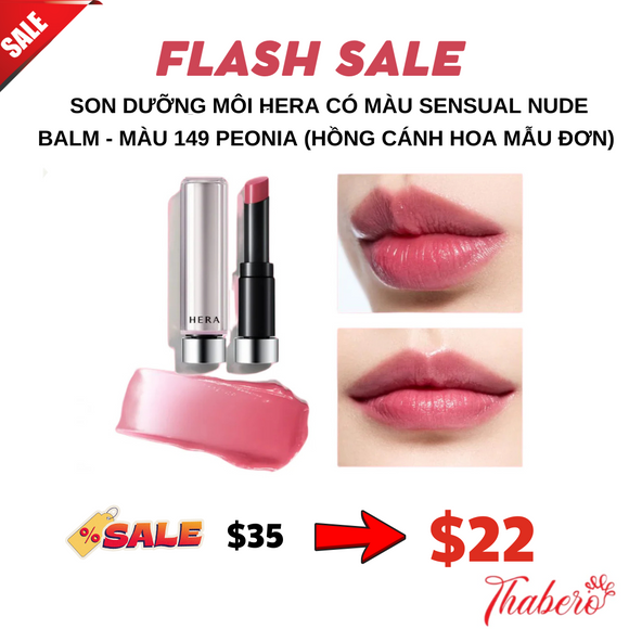  Son Dưỡng Môi Hera có màu Sensual Nude Balm - Màu 149 Peonia (HỒNG CÁNH HOA MẪU ĐƠN)