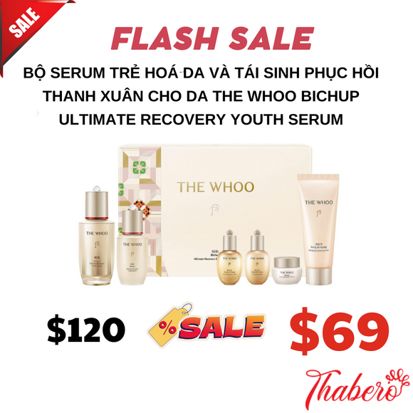 Bộ Serum trẻ hoá da và tái sinh phụ hồi thanh xuân cho daTHE WHOO Bichup Ultimate Recovery Youth Serum