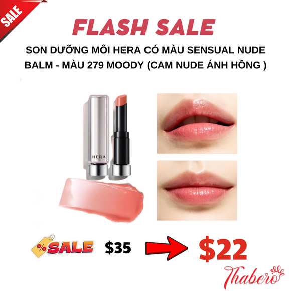 Son Dưỡng Môi Hera có màu  Sensual Nude Balm - Màu 279 Moody (CAM NUDE ÁNH HỒNG )